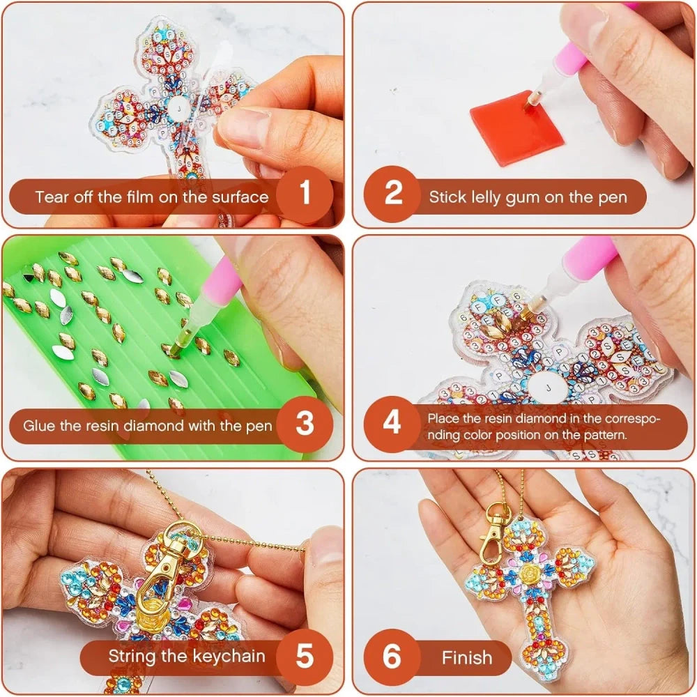 Sparkling Cross Diamond Painting Bookmark Kit