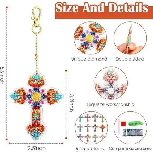Sparkling Cross Diamond Painting Bookmark Kit